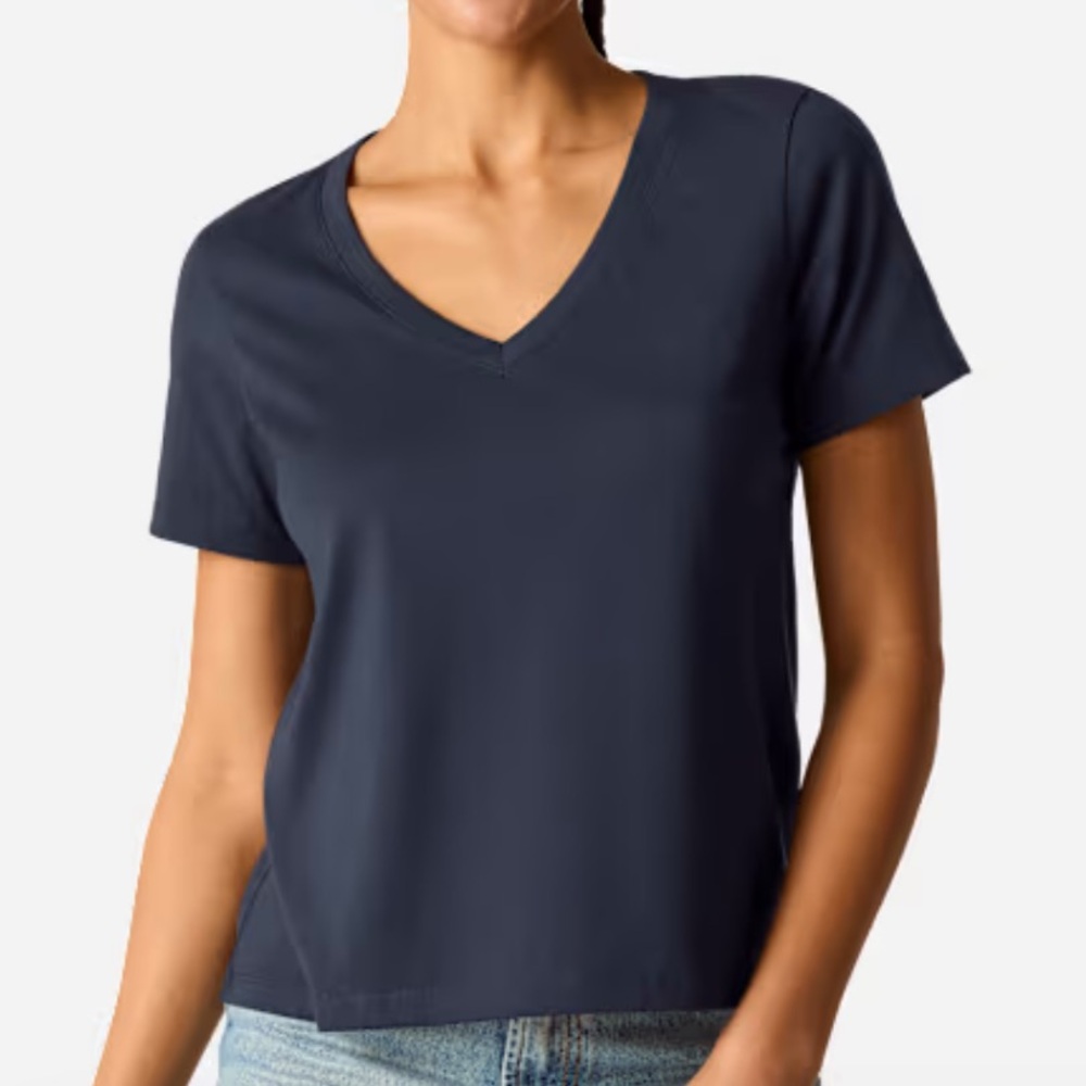 Bombas Navy V-Neck T-Shirt Short Sleeves L Large